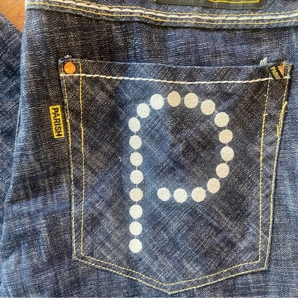 Parish Health Wealth &Wisdom Men’s Jeans Size 38 Dark Wash Button Fly Streetwear - Picture 12 of 16